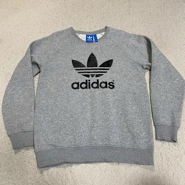 [BUNJANG] Adidas Trefoil Gray Sweatshirt / 아디다스 트레포일 맨투맨 회색 기모 110