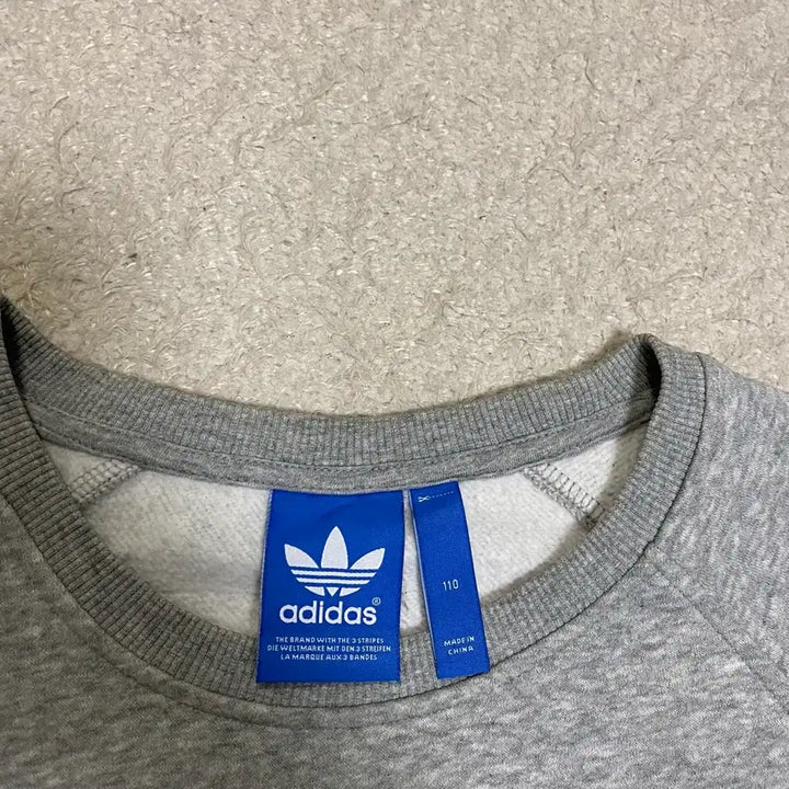 [BUNJANG] Adidas Trefoil Gray Sweatshirt / 아디다스 트레포일 맨투맨 회색 기모 110