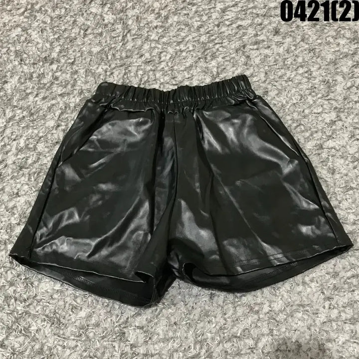 [BUNJANG] Black Leather Shorts M / 블랙 레더 반바지 숏팬츠 m