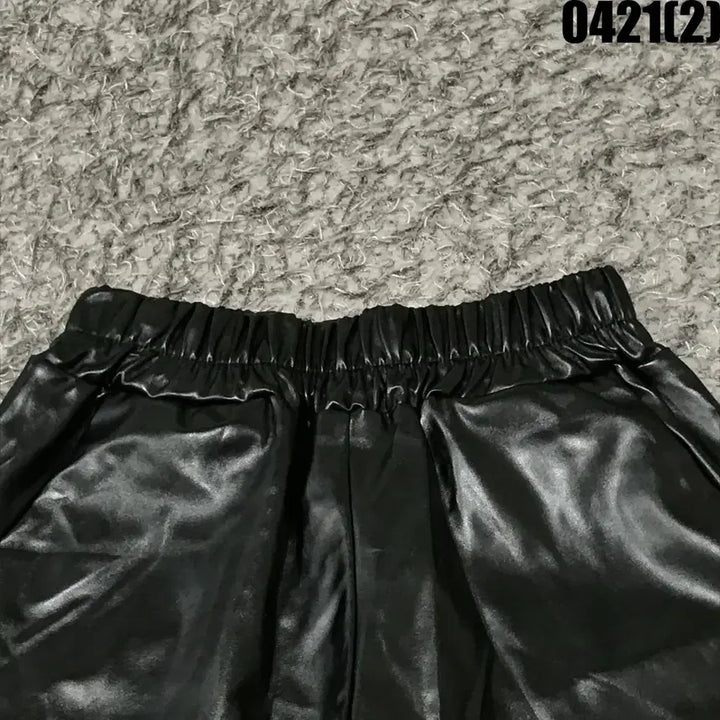 [BUNJANG] Black Leather Shorts M / 블랙 레더 반바지 숏팬츠 m
