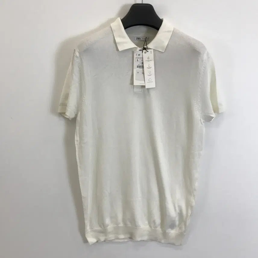 [BUNJANG] ZARA Knit Short-Sleeve Polo Shirt / 자라 니트 반팔카라티 새상품 [L]