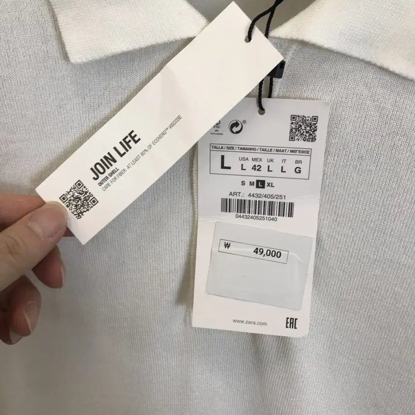 [BUNJANG] ZARA Knit Short-Sleeve Polo Shirt / 자라 니트 반팔카라티 새상품 [L]