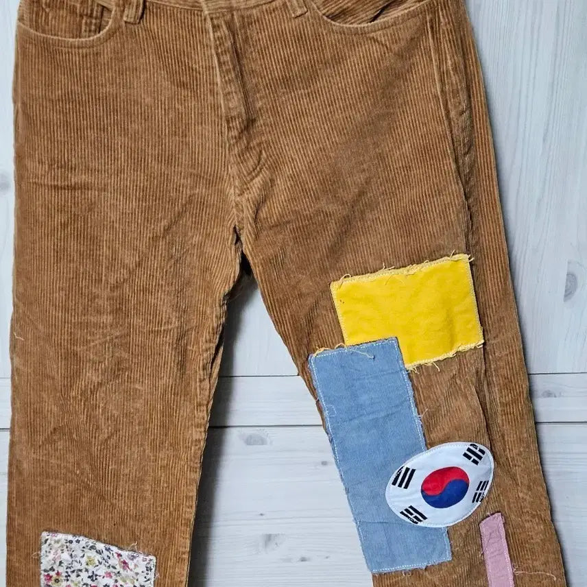 [BUNJANG] Easybuy Corduroy Patchwork Pants / 이지바이 코듀로이 패치워크 팬츠