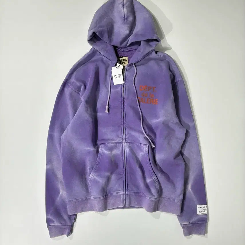 [SOLD OUT] 갤러리 디파트먼트 선페이드 프렌치 로고 후드 집업 퍼플 XL사이즈