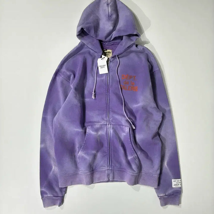 [SOLD OUT] 갤러리 디파트먼트 선페이드 프렌치 로고 후드 집업 퍼플 XL사이즈