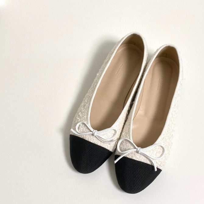 [BUNJANG] Handmade Tweed Flat Shoes / 수제화 트위드 플랫슈즈 발레리나 플랫슈 성수동수제화 국내제작