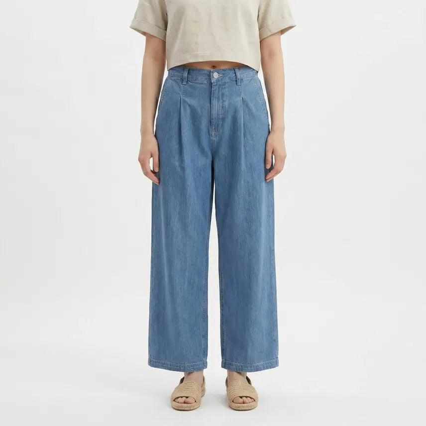 [BUNJANG] Kuho Plus Summer Signature Semi Wide Denim Pants / 2024 구호플러스 서머 시그니처 세미 와이드 데님 팬츠  25 26