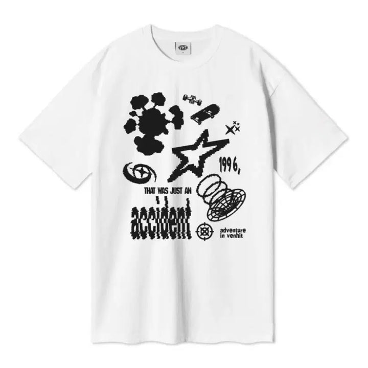 [BUNJANG] Benhit ACCIDENT Oversized Short Sleeve T-shirt / 벤힛 ACCIDENT 오버핏 반팔티