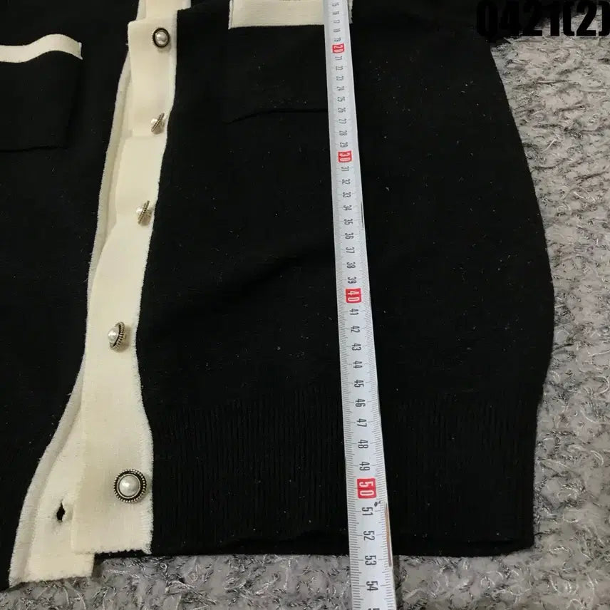 [BUNJANG] ME-SENSE Black and White Color Block Cardigan / ME-SENSE 블랙/화이트 배색 가디건 free