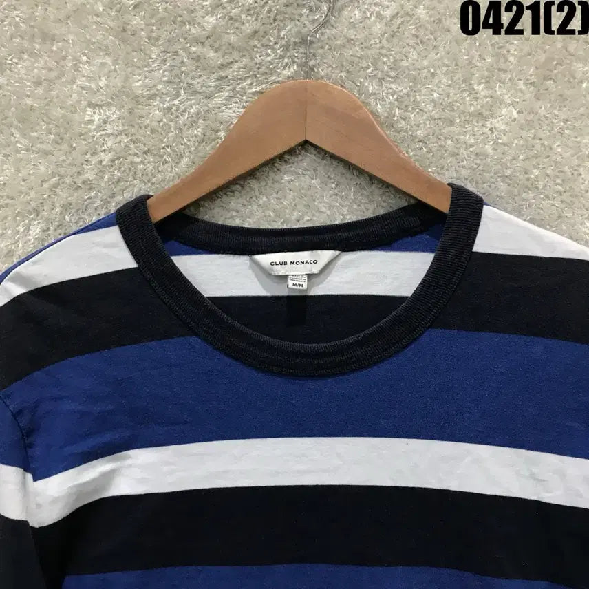 [BUNJANG] Club Monaco Striped Long Sleeve T-shirt (M) / 클럽모나코 스트라이프 긴팔티셔츠 m