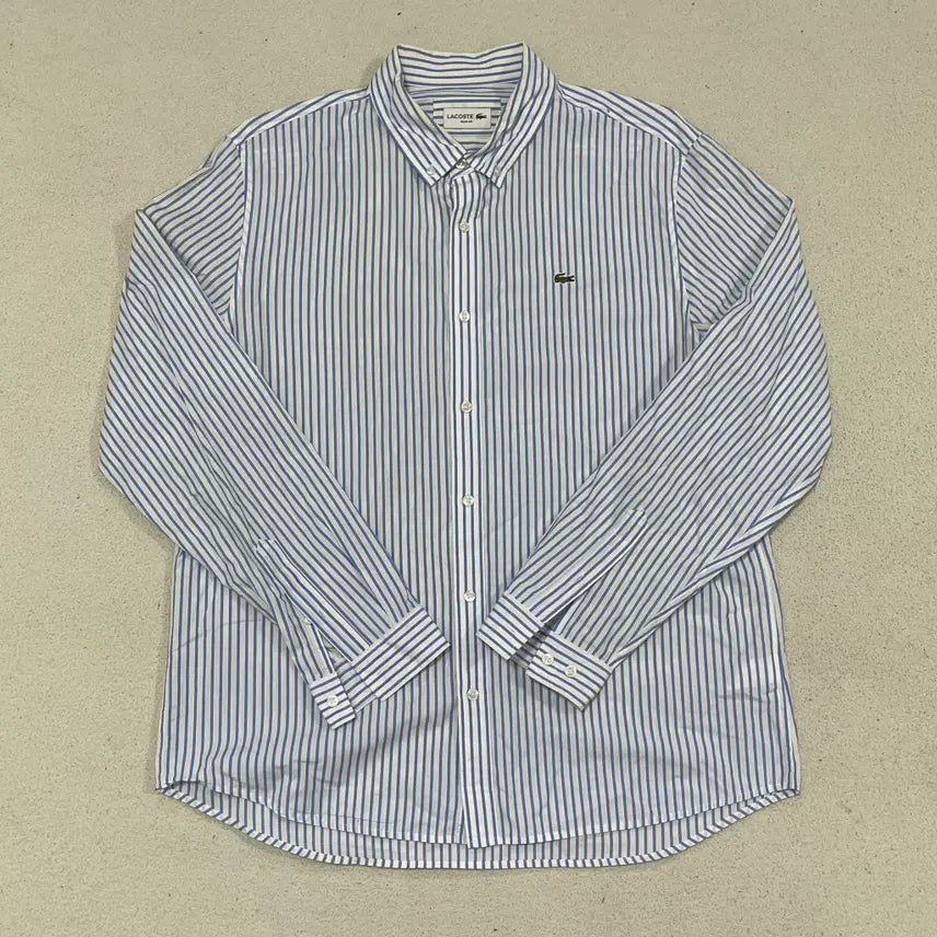 [BUNJANG] Lacoste Slim Fit Striped Long Sleeve Shirt / 2XL 라코스테 슬림핏 스트라이프 긴팔 셔츠 0421-1