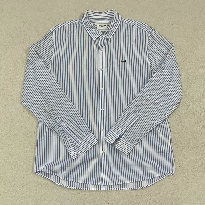 [BUNJANG] Lacoste Slim Fit Striped Long Sleeve Shirt / 2XL 라코스테 슬림핏 스트라이프 긴팔 셔츠 0421-1