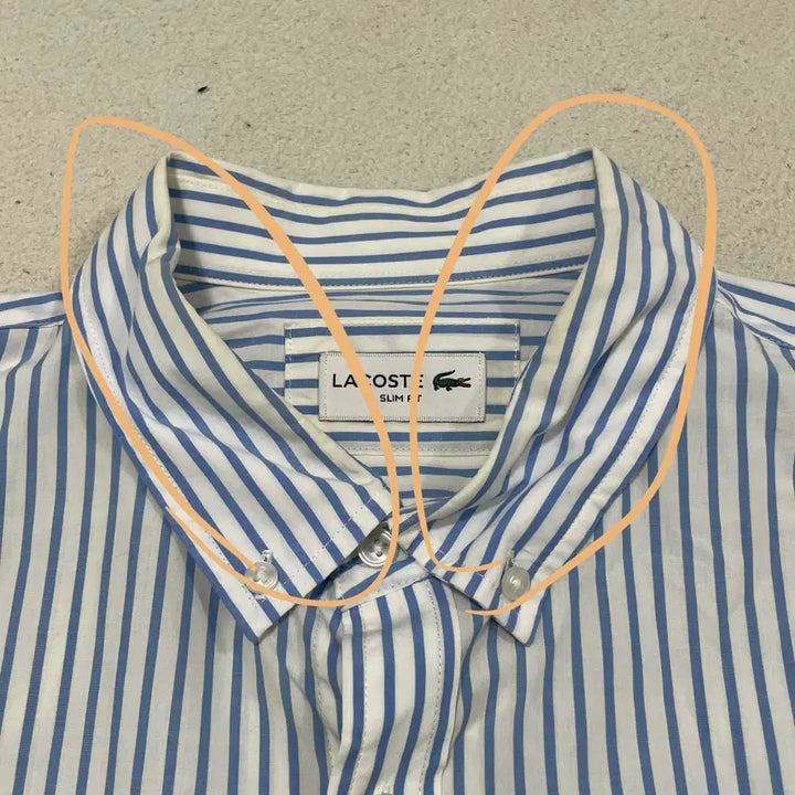 [BUNJANG] Lacoste Slim Fit Striped Long Sleeve Shirt / 2XL 라코스테 슬림핏 스트라이프 긴팔 셔츠 0421-1
