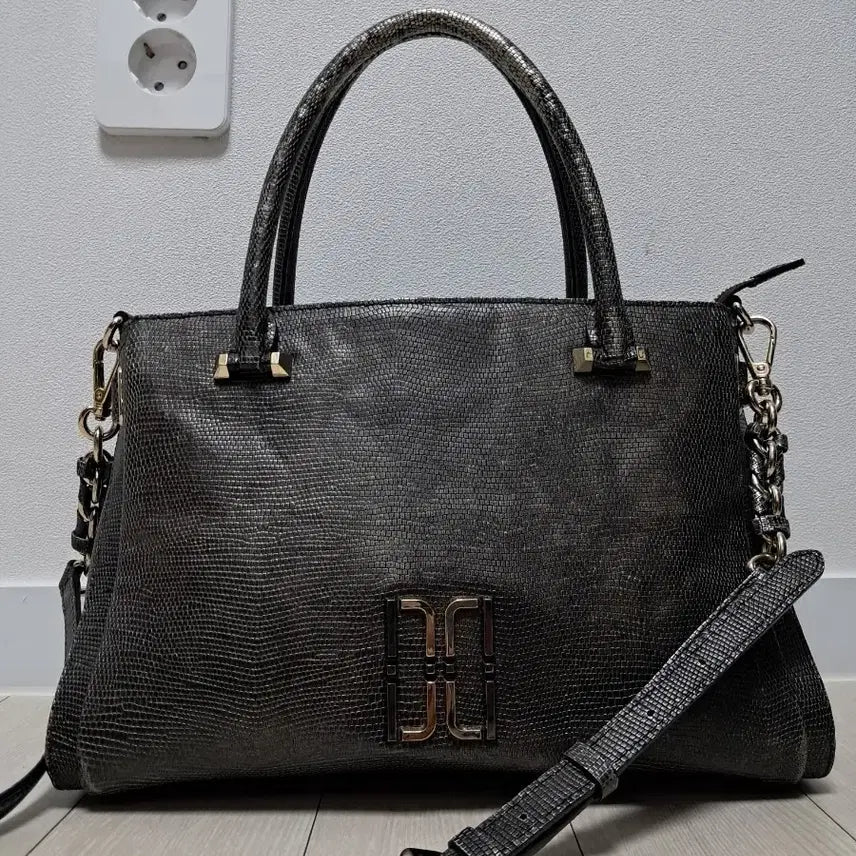 [BUNJANG] Daks Black Leather Tote/Shoulder Bag / 닥스 블랙 레더 토트백 겸 숄더백