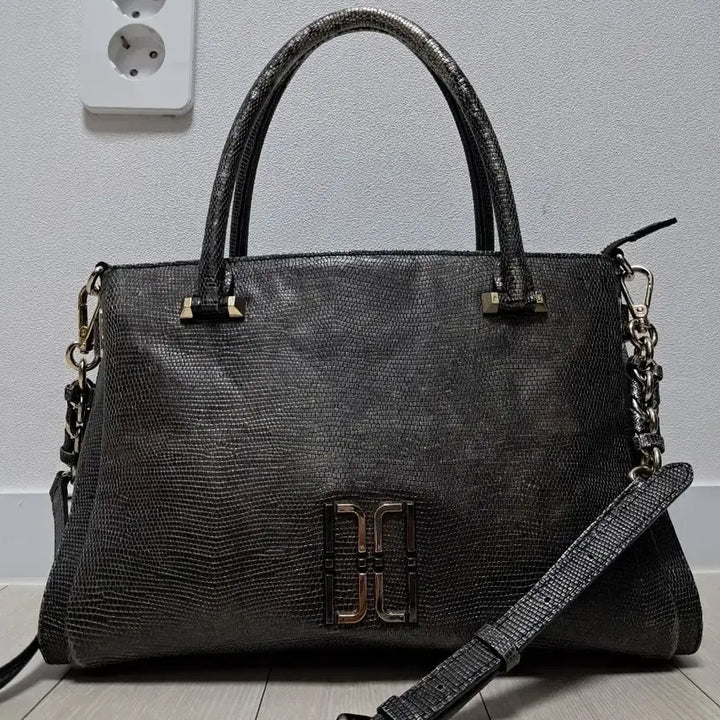 [BUNJANG] Daks Black Leather Tote/Shoulder Bag / 닥스 블랙 레더 토트백 겸 숄더백