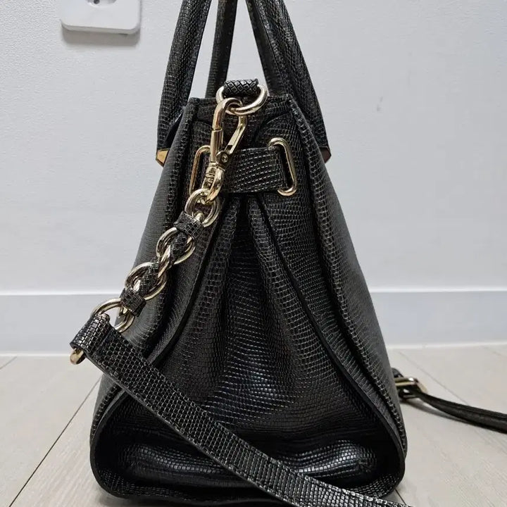 [BUNJANG] Daks Black Leather Tote/Shoulder Bag / 닥스 블랙 레더 토트백 겸 숄더백