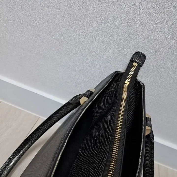 [BUNJANG] Daks Black Leather Tote/Shoulder Bag / 닥스 블랙 레더 토트백 겸 숄더백