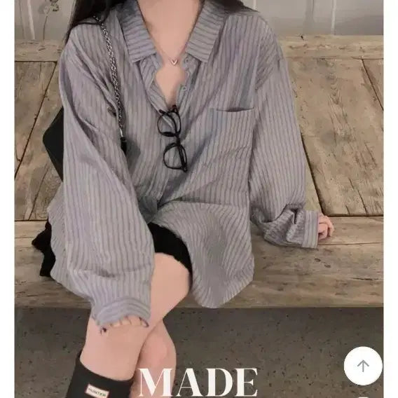 [SOLD OUT] 스트라이프 루즈핏 셔츠 남방