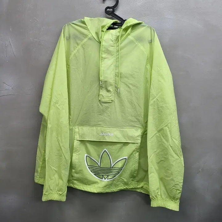 [SOLD OUT] 아디다스 형광색 후드 아노락 바람막이 가슴60 기장70