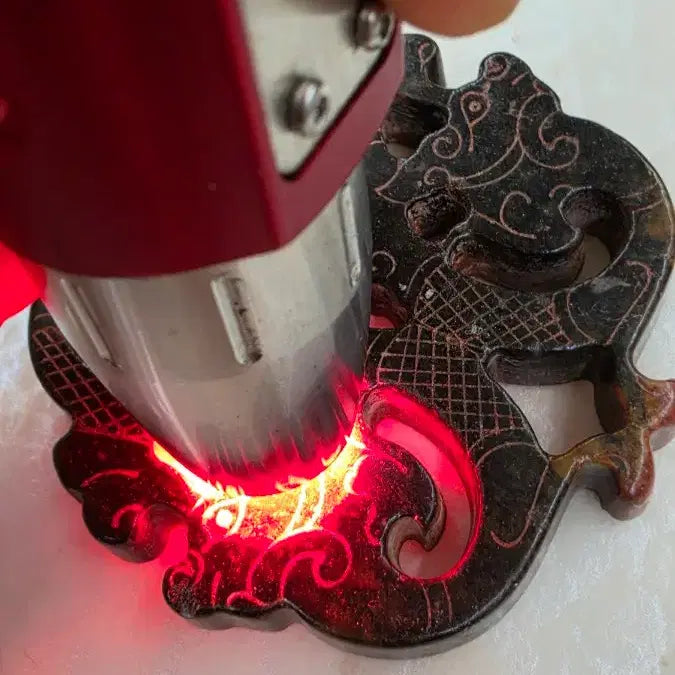 [BUNJANG] Jade Carving Double Dragon Pendant / 고옥에강옥 쌍용 묘금옥패
