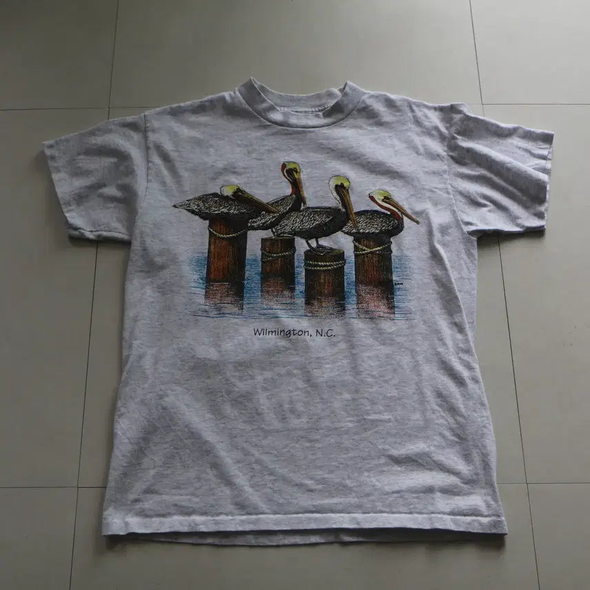 [BUNJANG] 90s Made in USA Pelican Graphic T-Shirt (L) / 90s MADE IN USA 싱글스티치 펠리컨 그래픽 티셔츠(L)