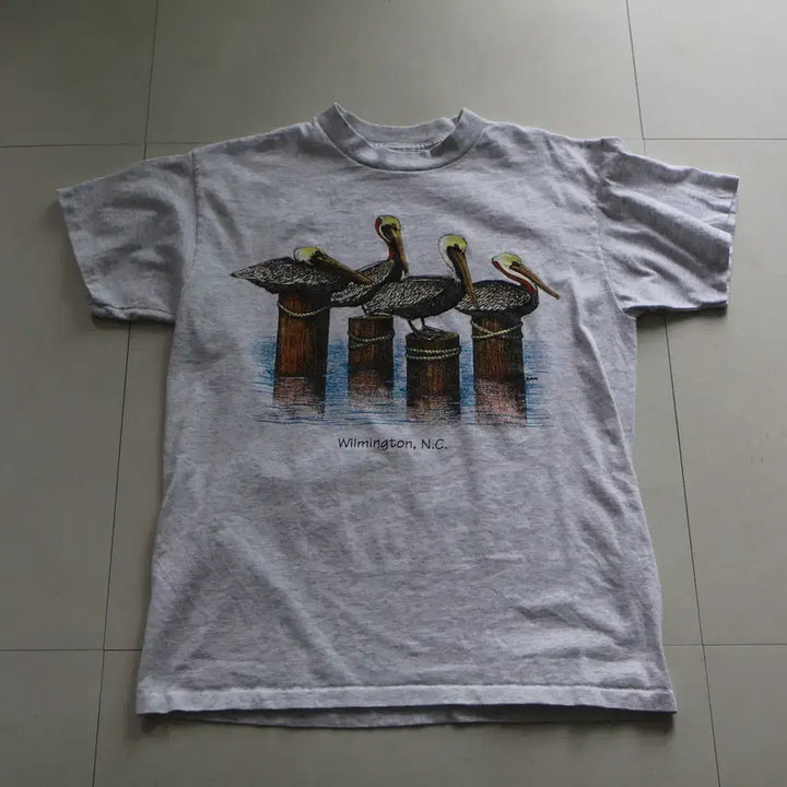 [BUNJANG] 90s Made in USA Pelican Graphic T-Shirt (L) / 90s MADE IN USA 싱글스티치 펠리컨 그래픽 티셔츠(L)