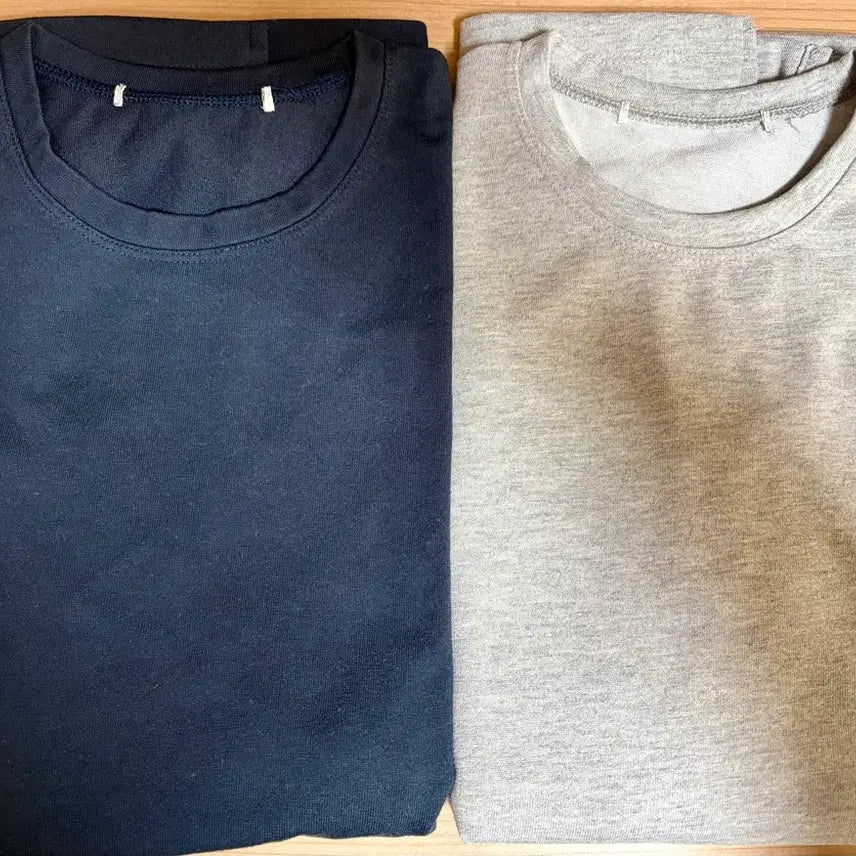 [BUNJANG] Soare 365 Long Sleeve T-shirt Set (Melange/Navy S) / 수아레 365 긴팔티 세트 (멜란지/네이비 S)