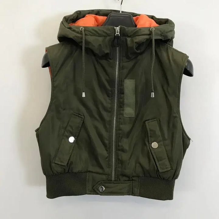 [SOLD OUT] 자라 크롭 ma1 후드 조끼 [M]