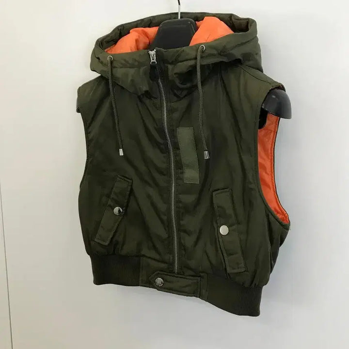 [SOLD OUT] 자라 크롭 ma1 후드 조끼 [M]