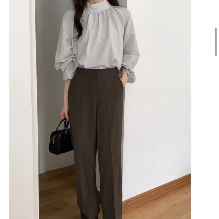 [BUNJANG] Lauren High Brown Slacks / 로렌하이 브라운 슬랙스