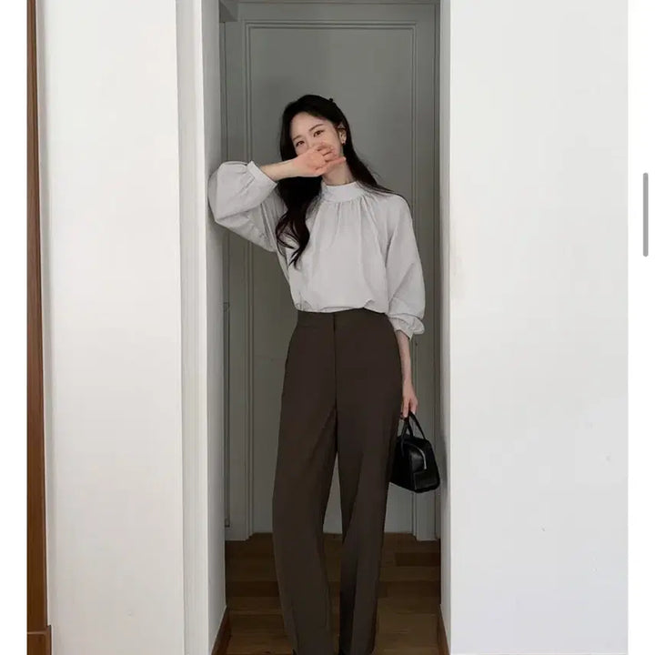 [BUNJANG] Lauren High Brown Slacks / 로렌하이 브라운 슬랙스