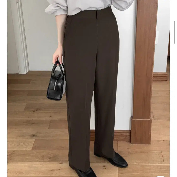 [BUNJANG] Lauren High Brown Slacks / 로렌하이 브라운 슬랙스
