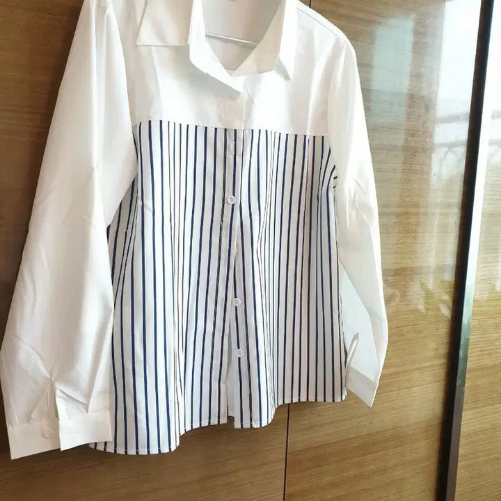[BUNJANG] White Stripe Blouse / (새상품)화이트 스트라이프 셔츠