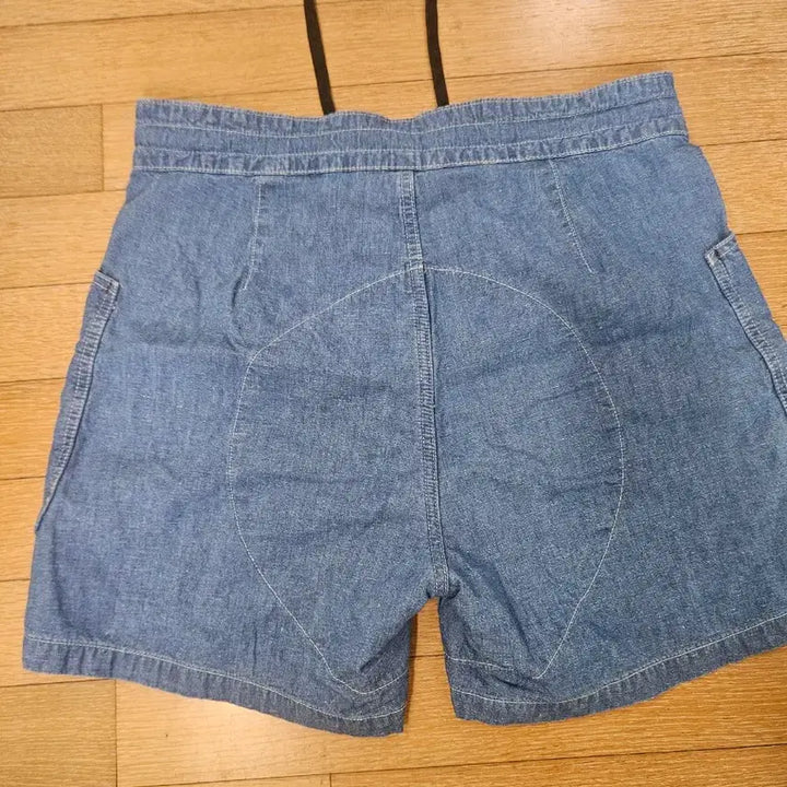 [SOLD OUT] 더블알엘 인디고 코튼 리넨 샴브레이 쇼츠 인디고 린스 32