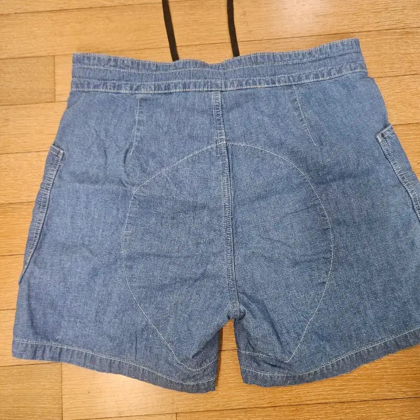 [SOLD OUT] 더블알엘 인디고 코튼 리넨 샴브레이 쇼츠 인디고 린스 32