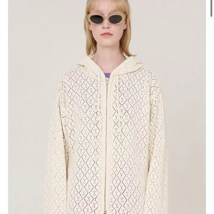[BUNJANG] Unalloyed Argyle Hooded Zip-Up Jacket / 어널로이드 아가일 후드집업