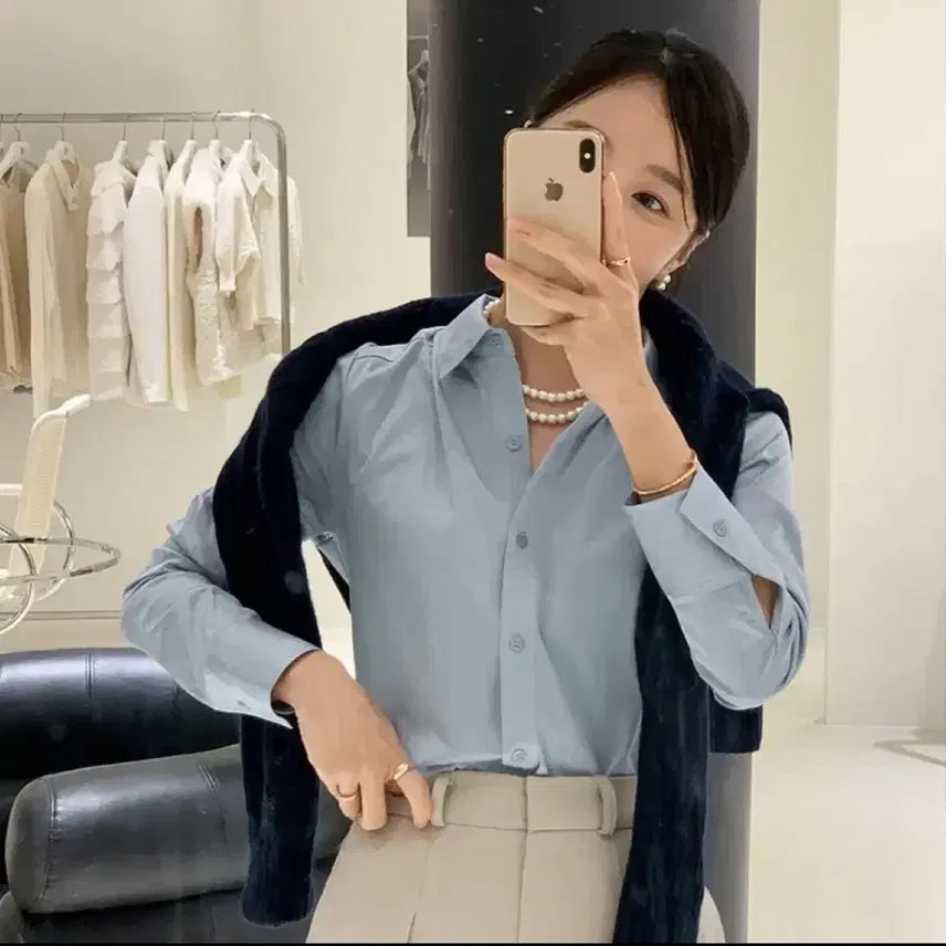 [BUNJANG] Around You Cropped Silket Shirt / 어라운드율 크롭 실켓셔츠