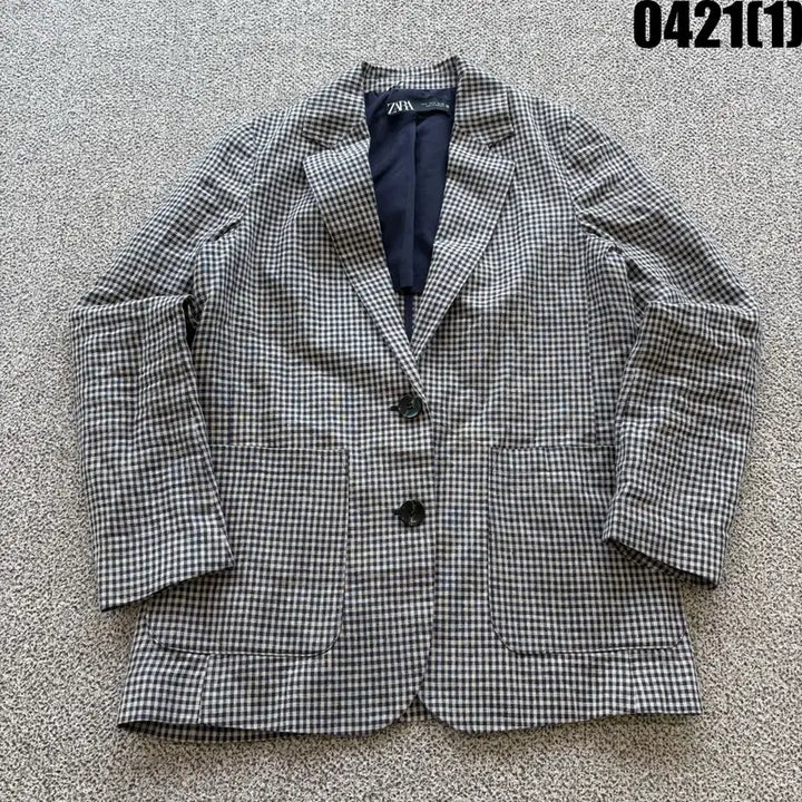 [BUNJANG] ZARA Checked Blazer Jacket (Women&