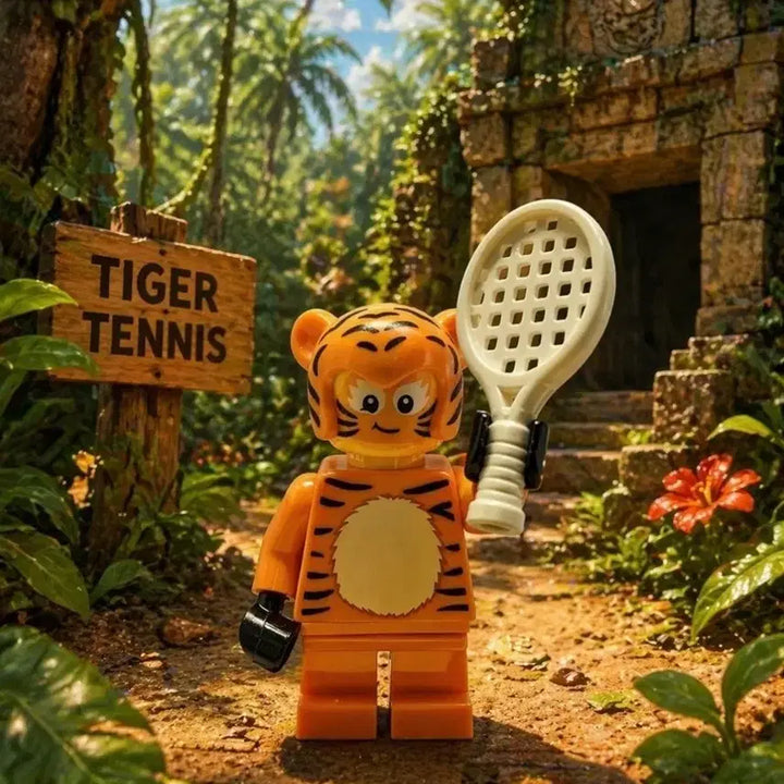 [BUNJANG] LEGO Baby Tiger Figure with Tennis Racket / 레고 아기호랑이 피규어 bam