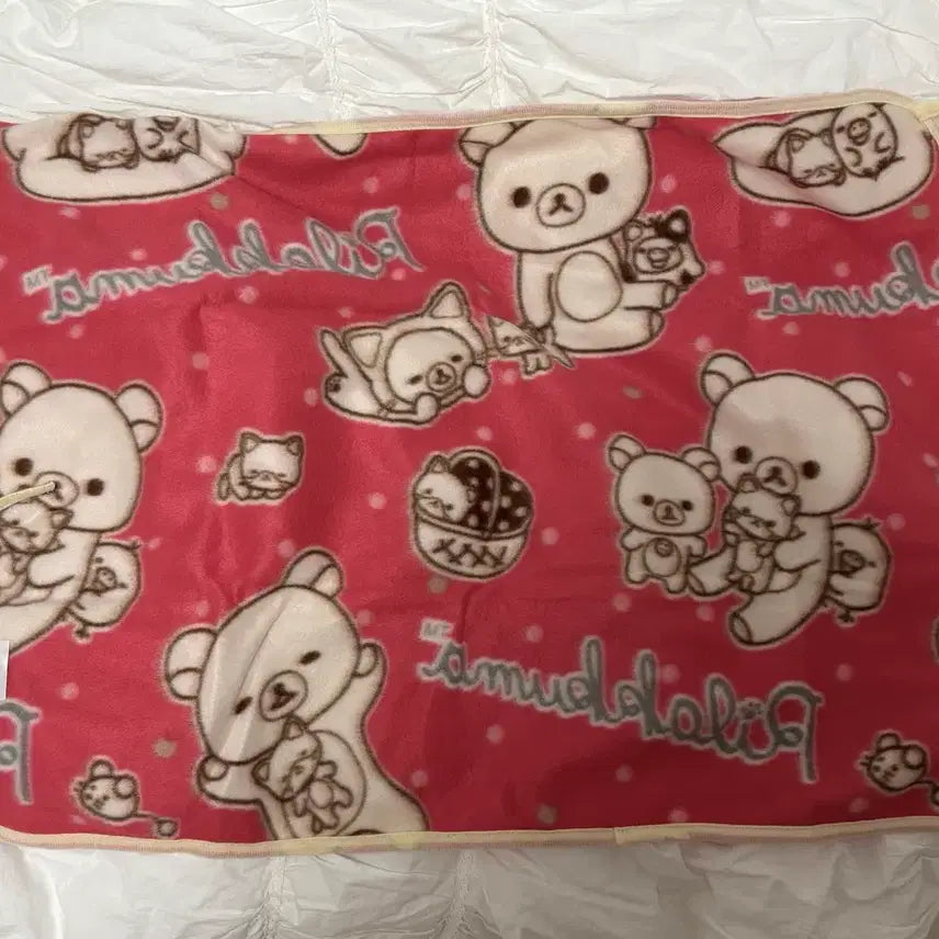 [BUNJANG] Neko Rilakkuma 3-Way Blanket Red / 네코 리락쿠마 3way 담요 레드 미사용