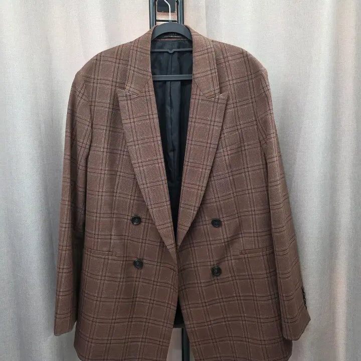 [BUNJANG] Zara Brown Check Double Jacket / 자라 브라운 체크 더블 자켓