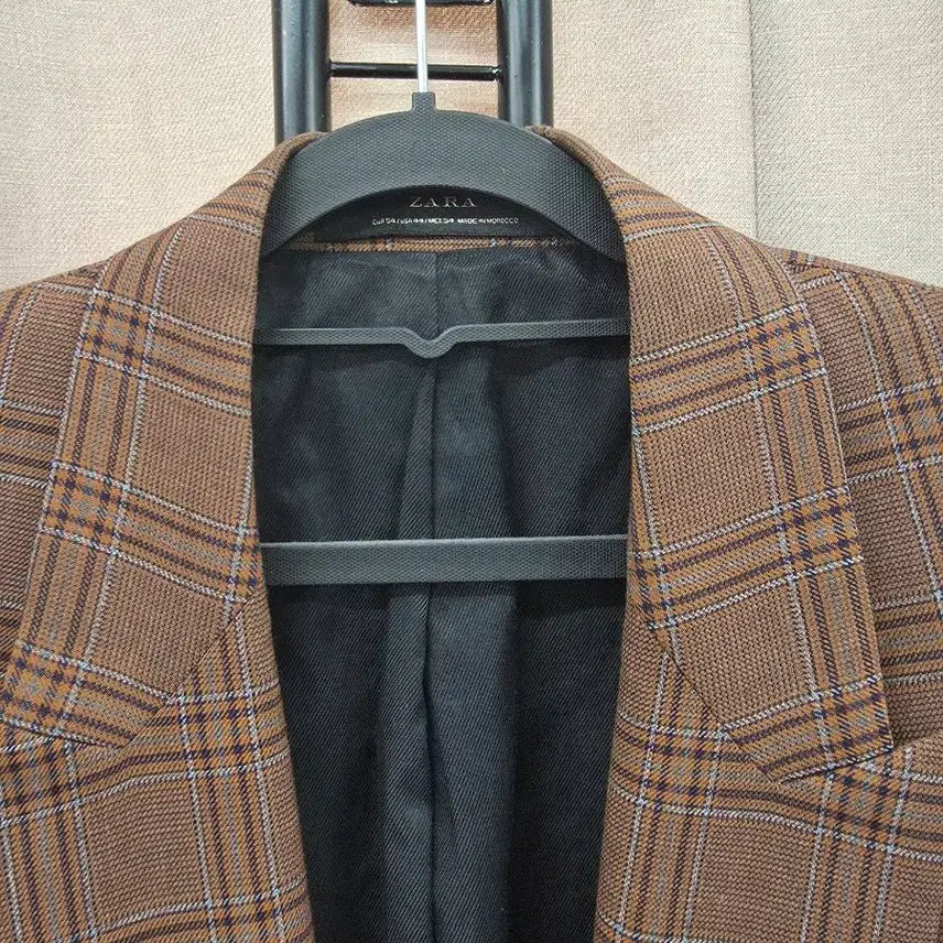 [BUNJANG] Zara Brown Check Double Jacket / 자라 브라운 체크 더블 자켓