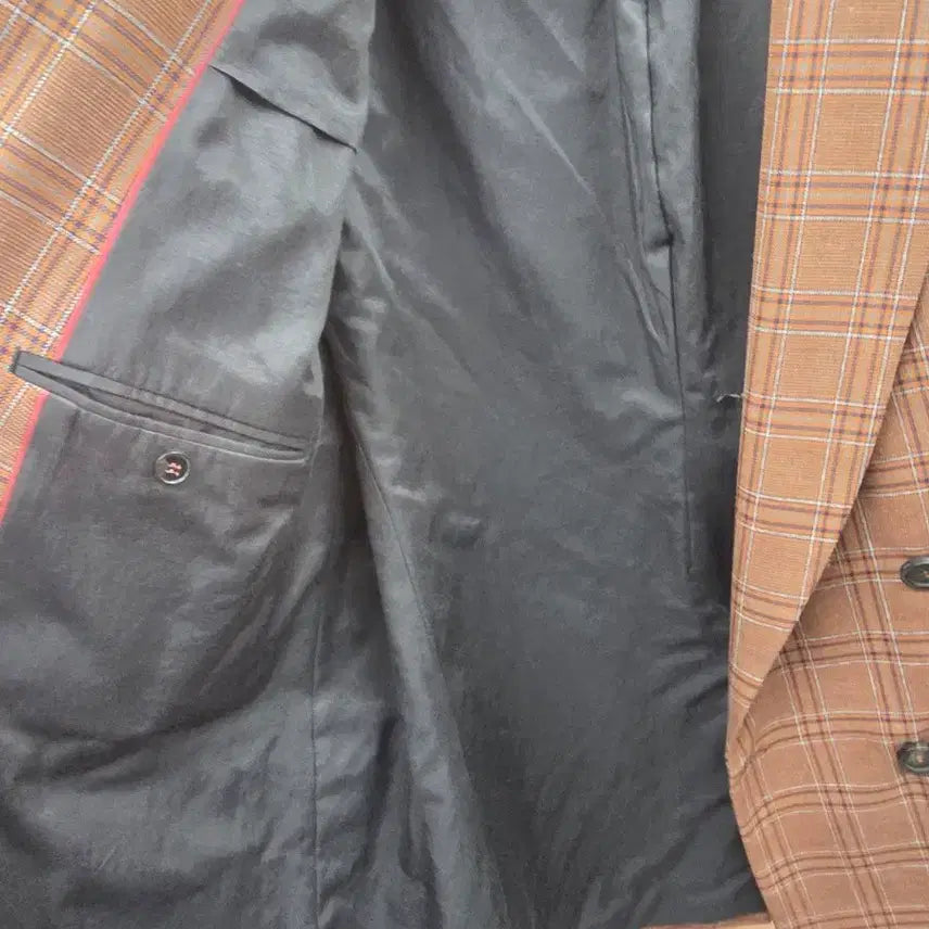[BUNJANG] Zara Brown Check Double Jacket / 자라 브라운 체크 더블 자켓