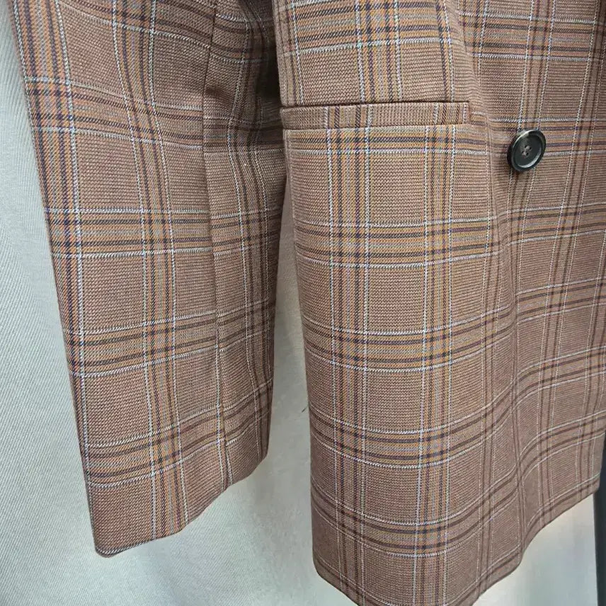 [BUNJANG] Zara Brown Check Double Jacket / 자라 브라운 체크 더블 자켓