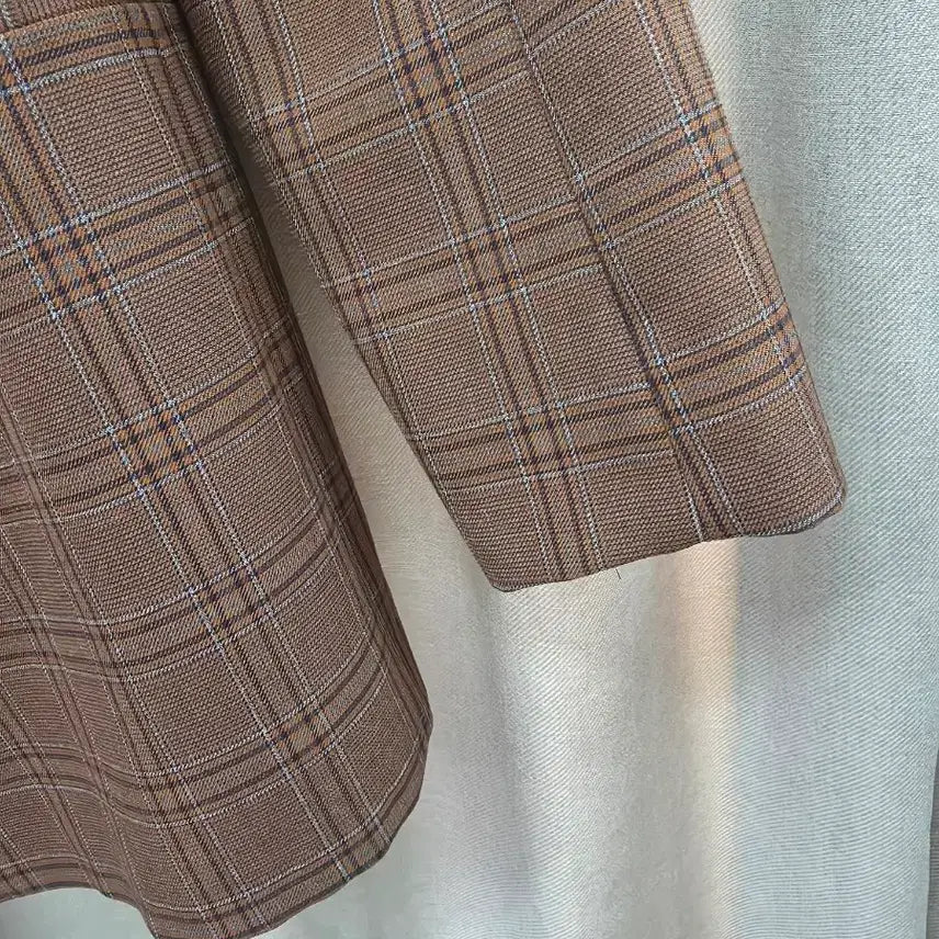 [BUNJANG] Zara Brown Check Double Jacket / 자라 브라운 체크 더블 자켓