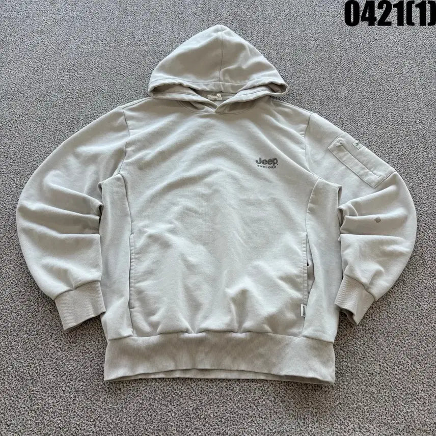 [BUNJANG] Jeep Ivory Hoodie M / 지프 Jeep 후드티 아이보리 M
