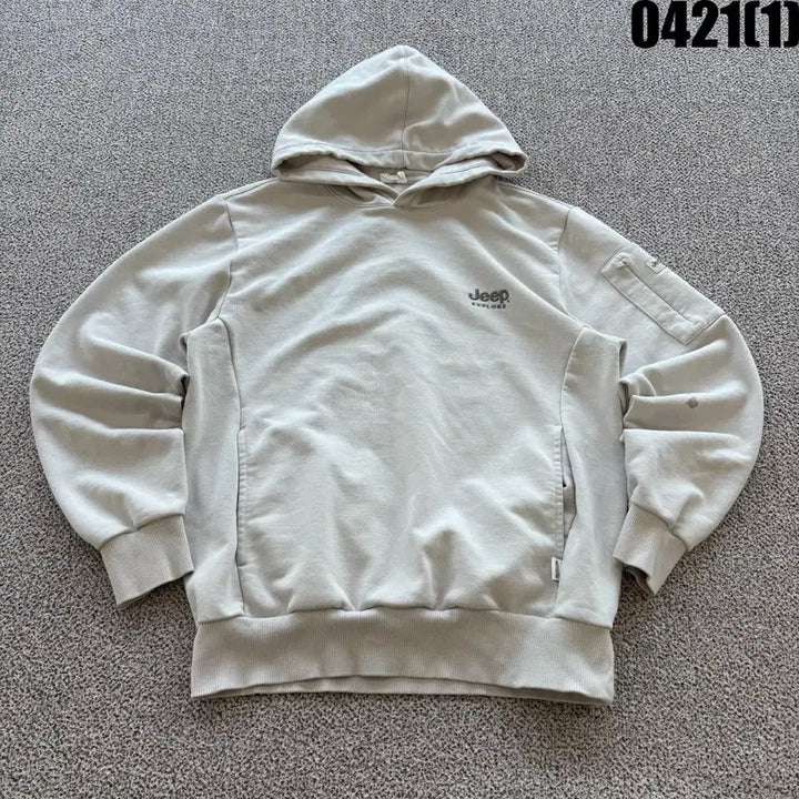 [BUNJANG] Jeep Ivory Hoodie M / 지프 Jeep 후드티 아이보리 M