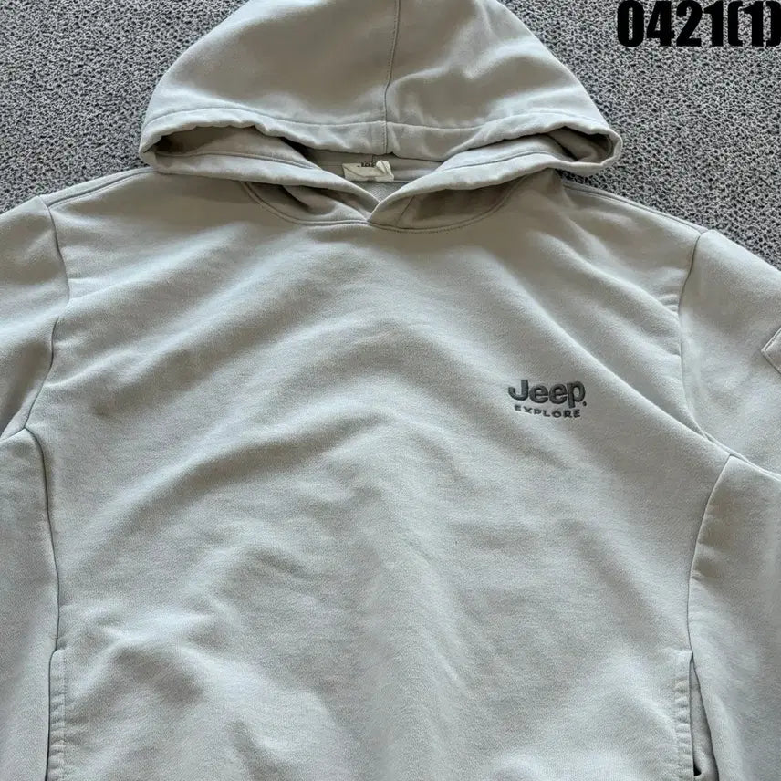 [BUNJANG] Jeep Ivory Hoodie M / 지프 Jeep 후드티 아이보리 M