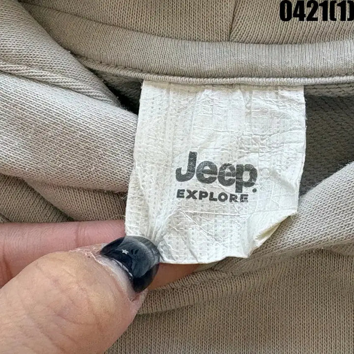 [BUNJANG] Jeep Ivory Hoodie M / 지프 Jeep 후드티 아이보리 M