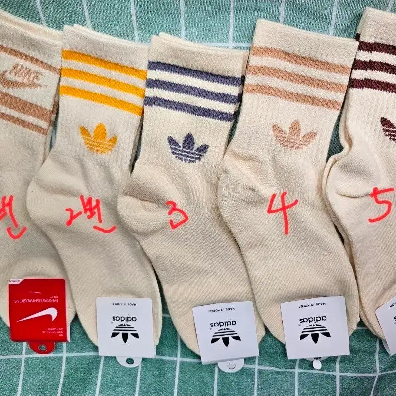 [BUNJANG] Nike Adidas Ivory Socks (10 Pairs) / 나이키 아디다스 아이보리 남,여 양말 10켤레